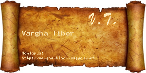 Vargha Tibor névjegykártya